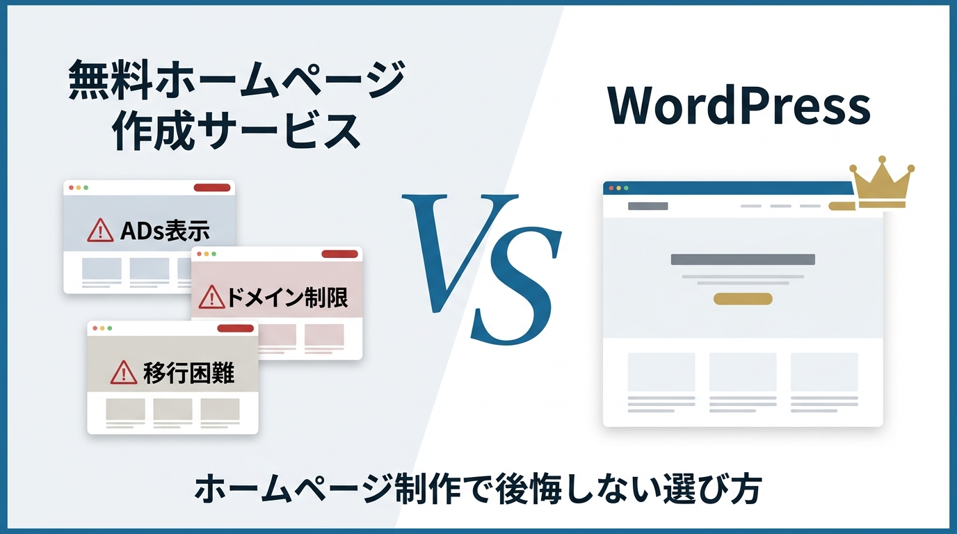 【比較】Wix・Jimdo・Studio、無料ホームページ作成サービスの落とし穴とWordPressが最終的にベストな理由