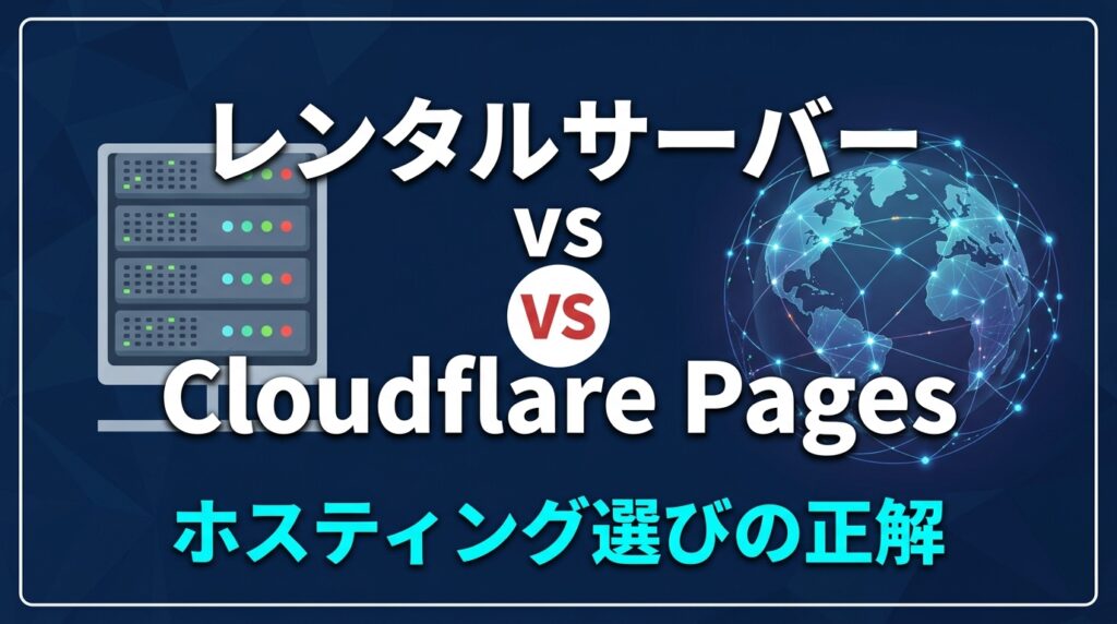 レンタルサーバーとCloudflare Pagesを比較するブログ記事のアイキャッチ画像