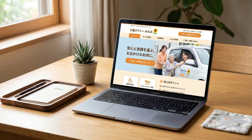 介護タクシーのコーポレートサイト制作事例のアイキャッチ画像